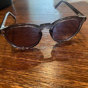 Madewell Round Acetate Sunglasses Charcoal Gray Black